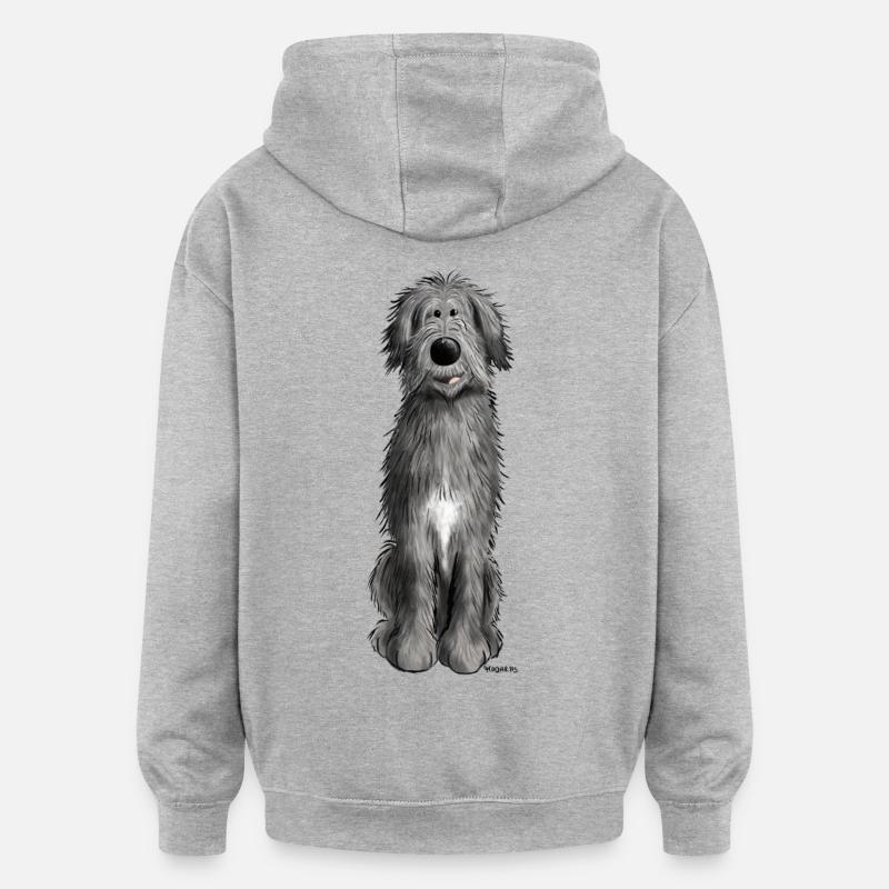 Wolfhound irlandais - Sweat à capuche oversize unisexe - gris chiné
