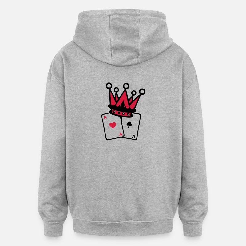 crown crown poker as Map1 - Oversized Unisex Hoodie - heather grey
