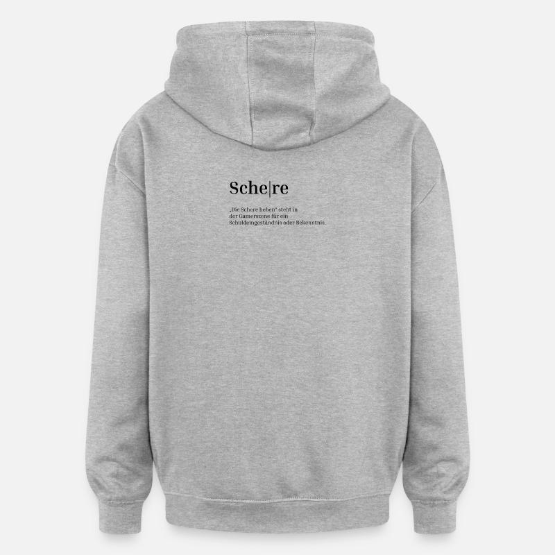 Ciseaux - Sweat à capuche oversize unisexe - gris chiné