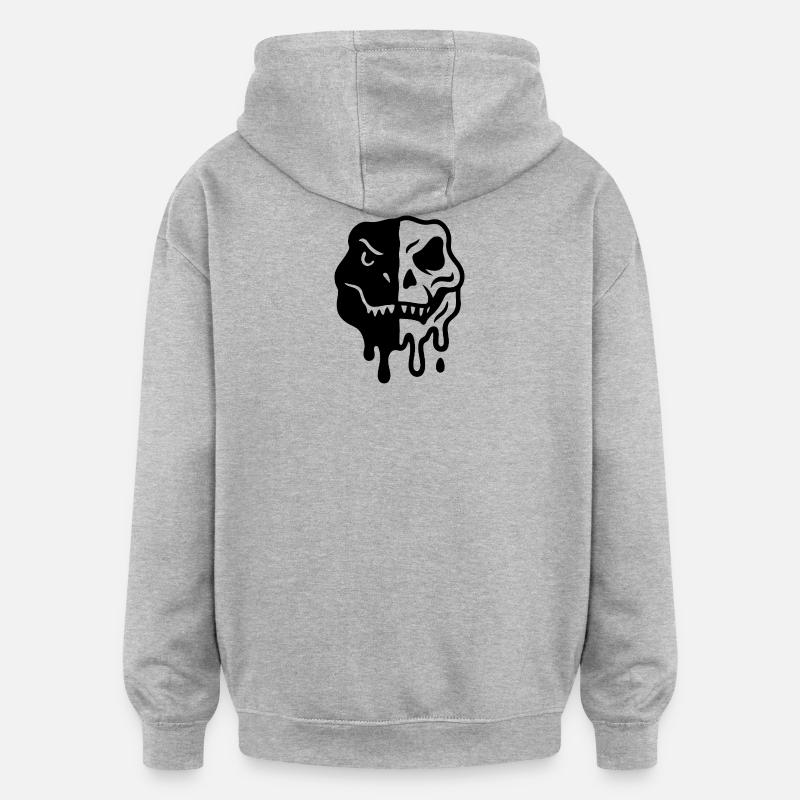 Dinoarmy_Rex - Sweat à capuche oversize unisexe - gris chiné