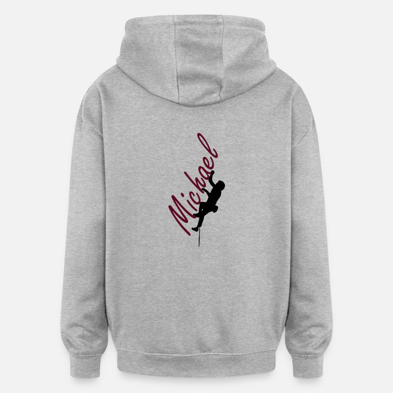 Klettern - Michael - Oversized Unisex Hoodie - Grau meliert