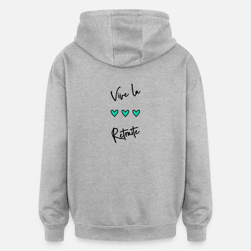 RETRAITE. BONNE RETRAITE. JOYEUSE RETRAITE - Sweat à capuche oversize unisexe - gris chiné