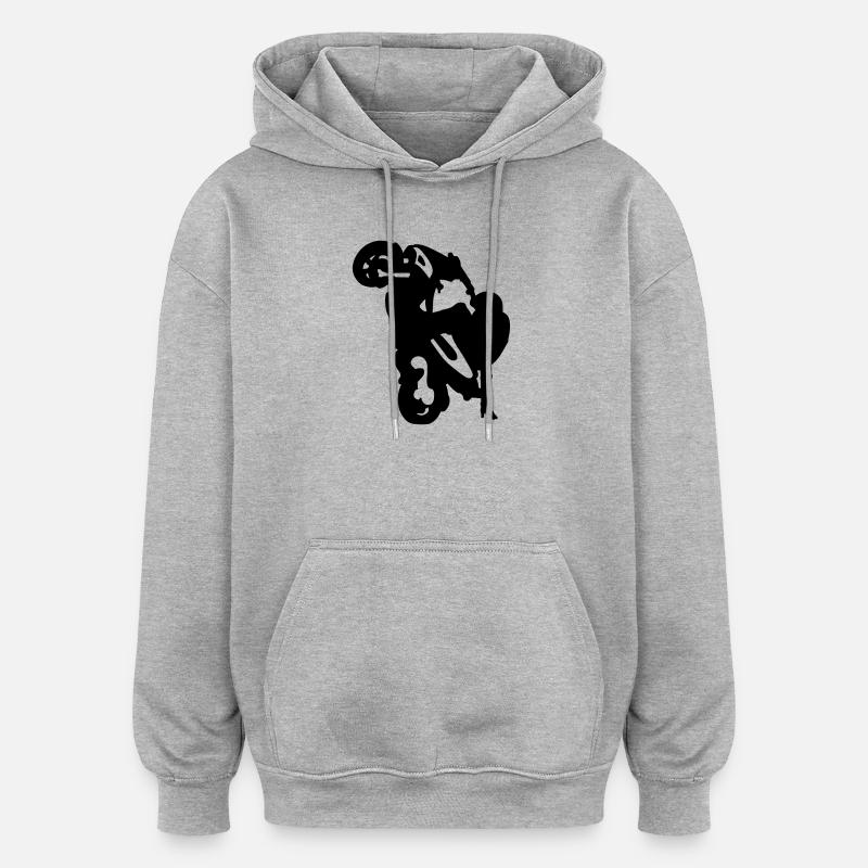 stunt roller - Oversized Unisex Hoodie - Grau meliert
