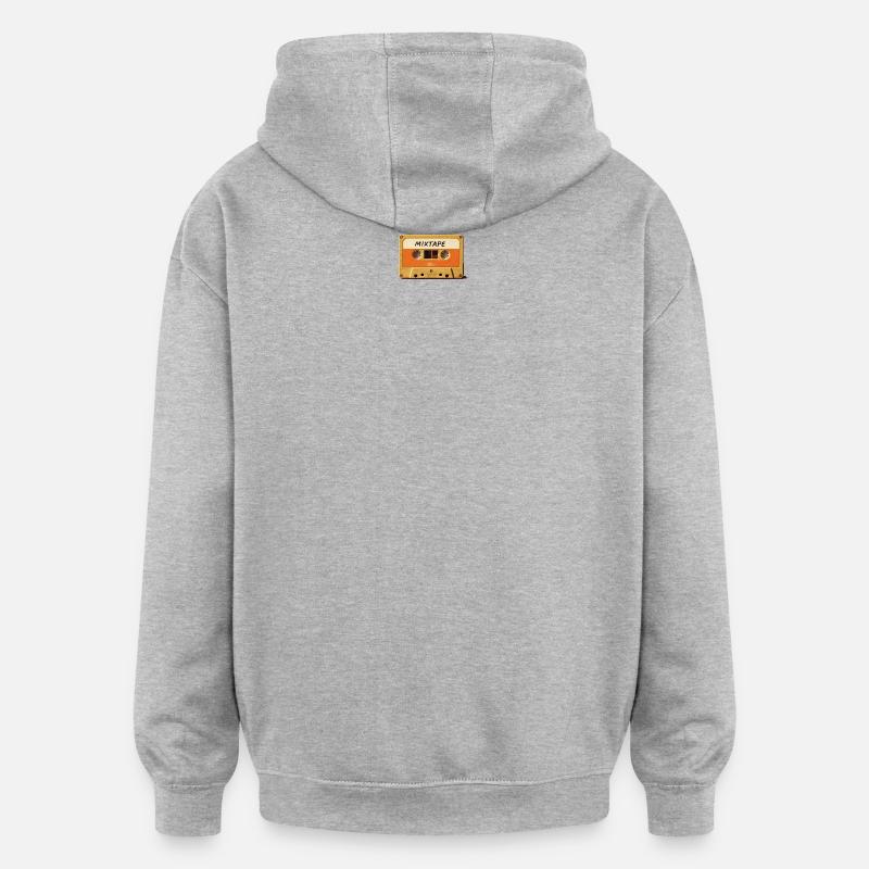 Mixtape Cassette rétro - Sweat à capuche oversize unisexe - gris chiné