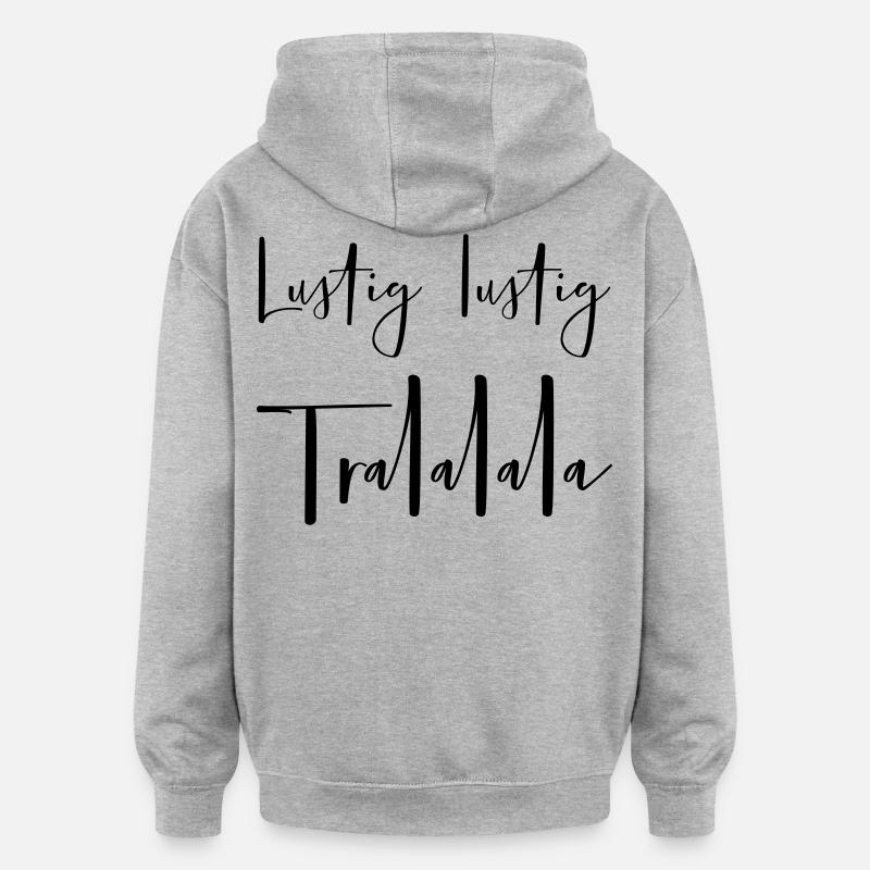 Noël drôle tralalalala - Sweat à capuche oversize unisexe - gris chiné