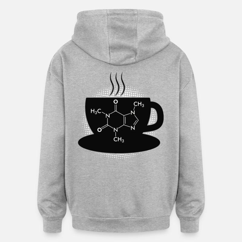 Kaffee Caffeine Molecule - Oversized Unisex Hoodie - Grau meliert