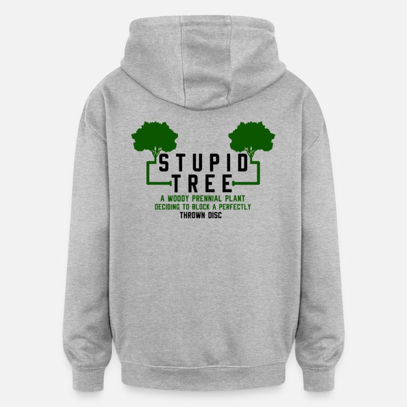 Disc golf - Sweat à capuche oversize unisexe - gris chiné