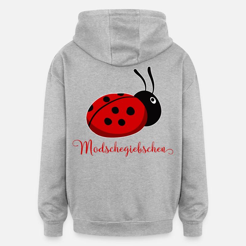 Modschegiebchen Coccinelle Saxon idée cadeau - Sweat à capuche oversize unisexe - gris chiné