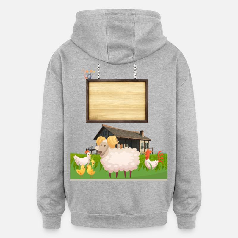 Pasture Pals Rustic-Bauernhof-Schild - Oversized Unisex Hoodie - Grau meliert