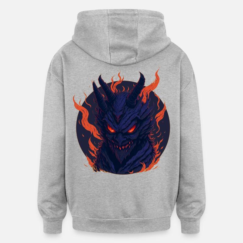 Lucifer - Sweat à capuche oversize unisexe - gris chiné