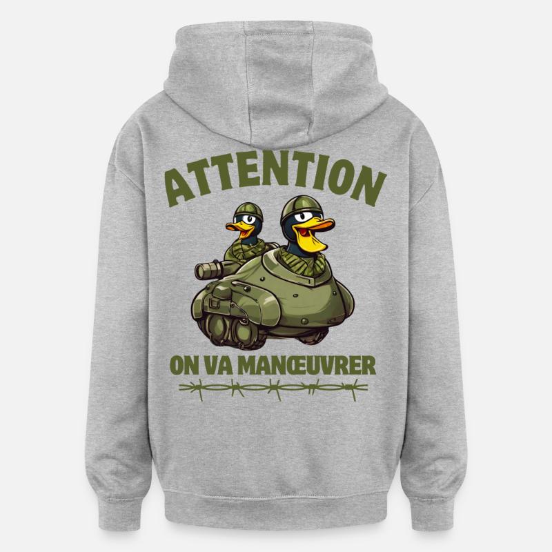 septième compagnie, 7ème compagnie - Sweat à capuche oversize unisexe - gris chiné