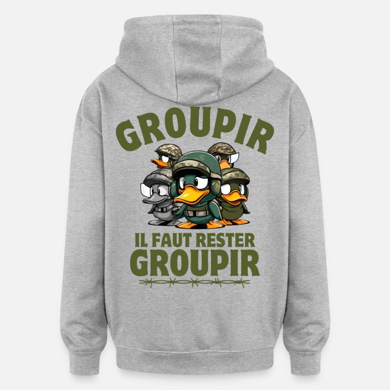 die siebte Kompanie, Tassin, Pitivier - Oversized Unisex Hoodie - Grau meliert
