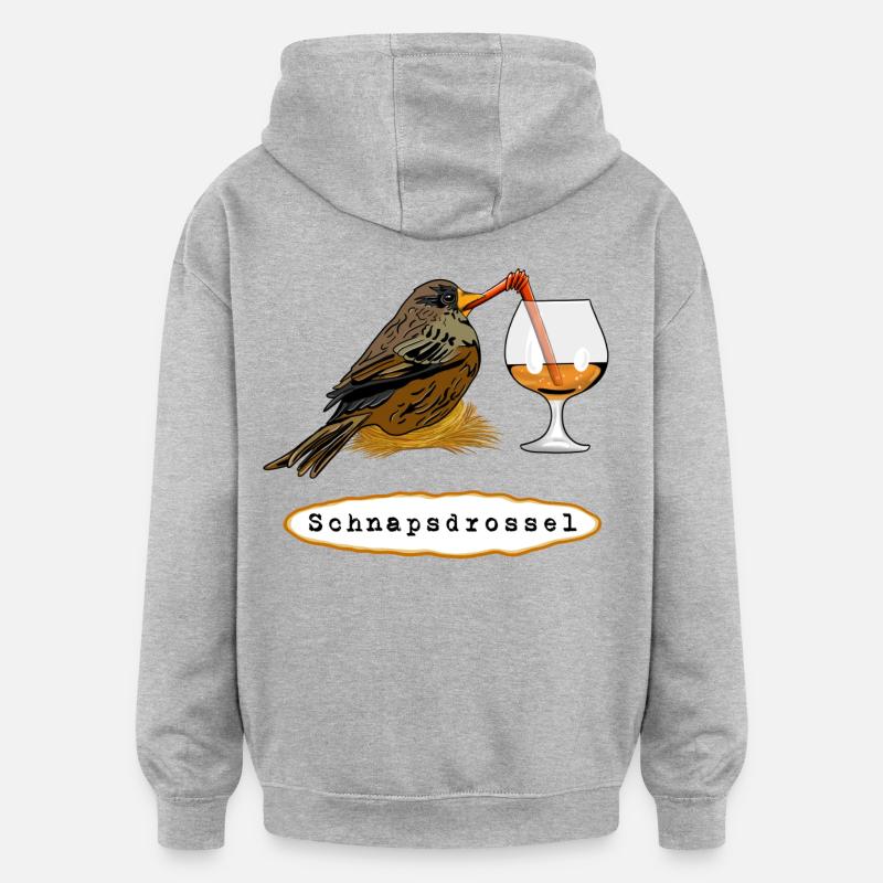 Stößchen ! Boozer - Sweat à capuche oversize unisexe - gris chiné