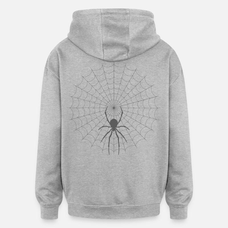 Silhouette de toile d’araignée - Sweat à capuche oversize unisexe - gris chiné