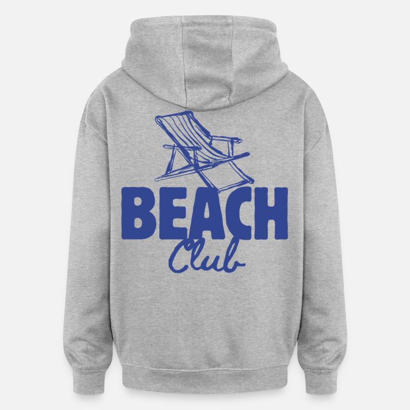 vacances, vacances la mer - Sweat à capuche oversize unisexe - gris chiné