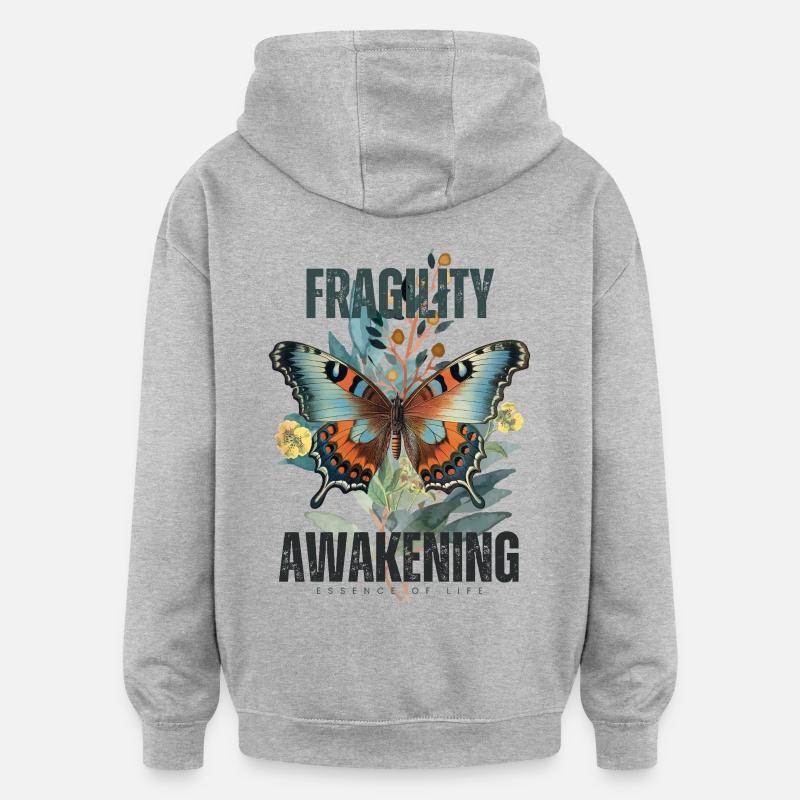 Sillage de l’âme - Sweat à capuche oversize unisexe - gris chiné