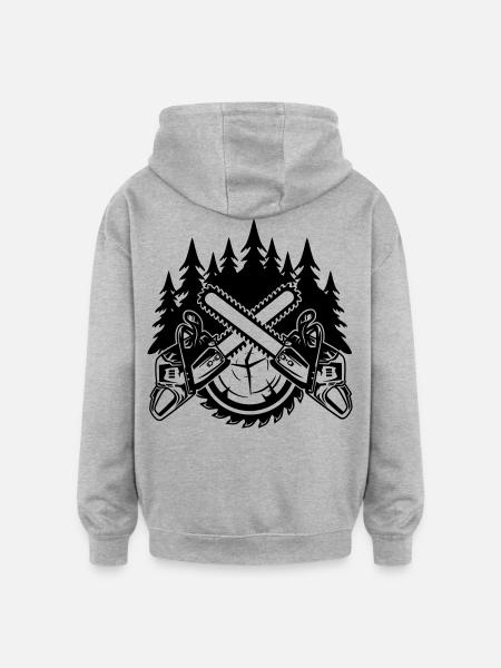 Tronçonneuses - Sweat à capuche oversize unisexe - gris chiné