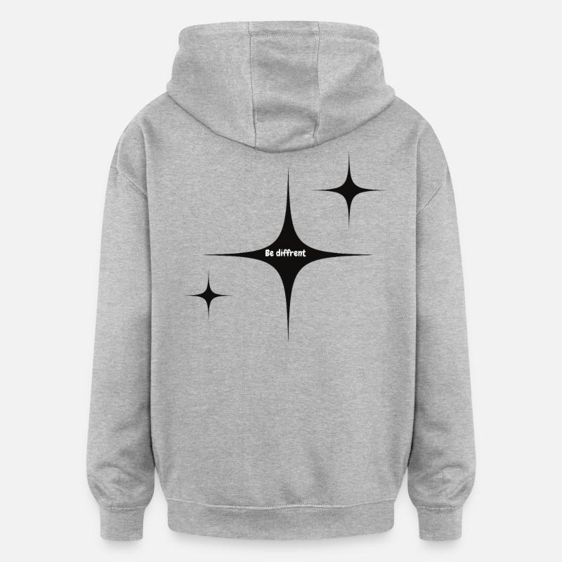 Graphique Be Different Starburst - Sweat à capuche oversize unisexe - gris chiné