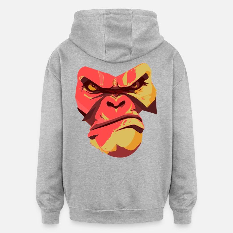 Conception Gorilla Power Back - Sweat à capuche oversize unisexe - gris chiné