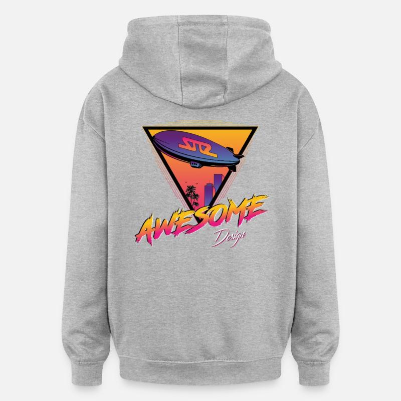 Dirigeable - Sweat à capuche oversize unisexe - gris chiné