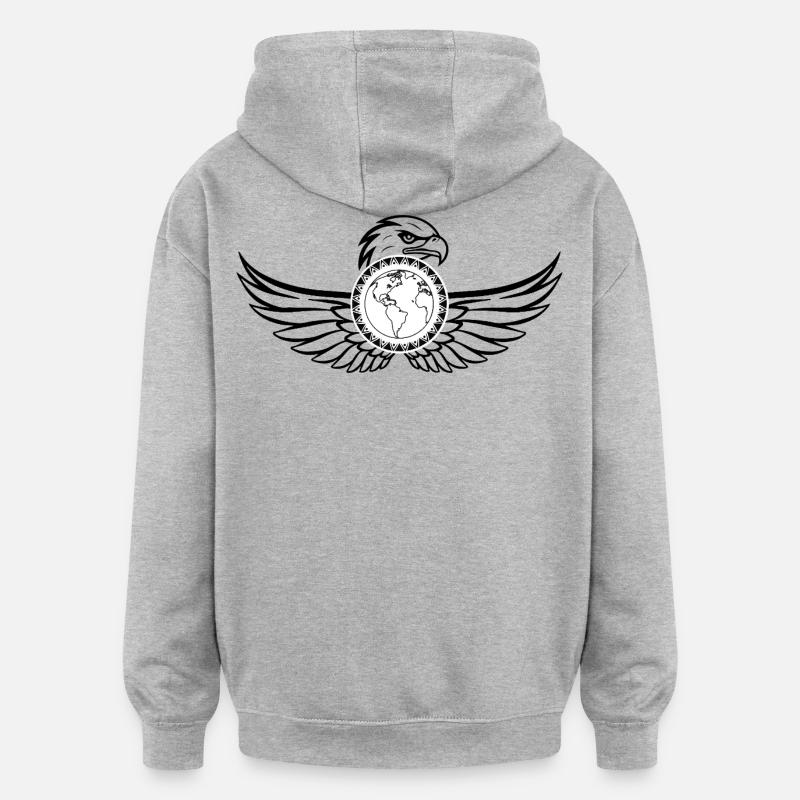 La Soudure protégée par un aigle - Sweat à capuche oversize unisexe - gris chiné