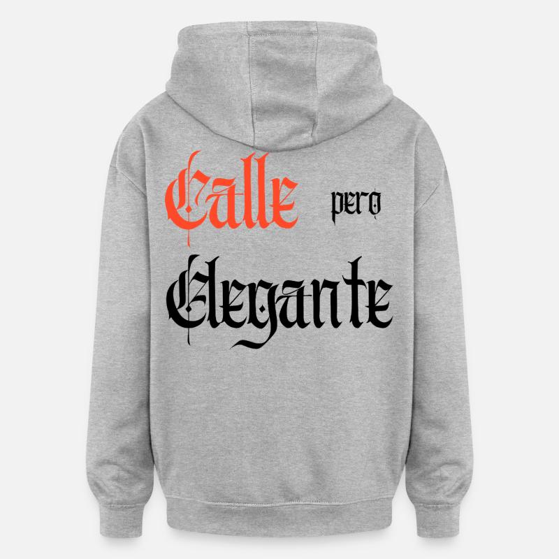 Calle Pero Elegante - Sweat à capuche oversize unisexe - gris chiné