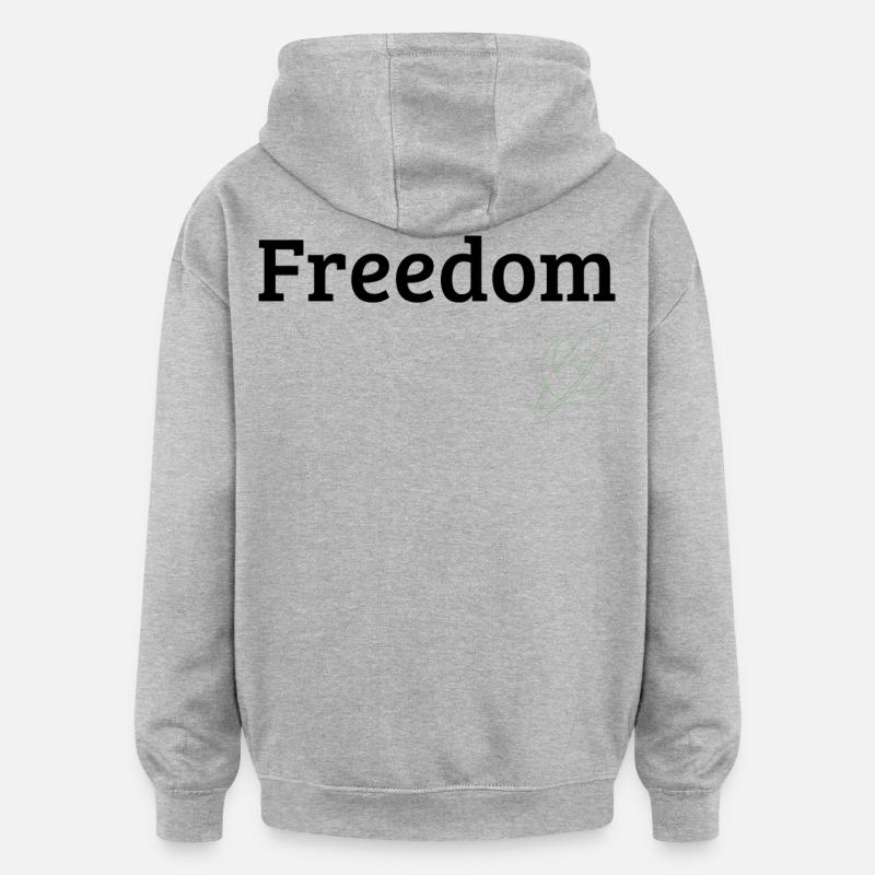 Liberté - Sweat à capuche oversize unisexe - gris chiné