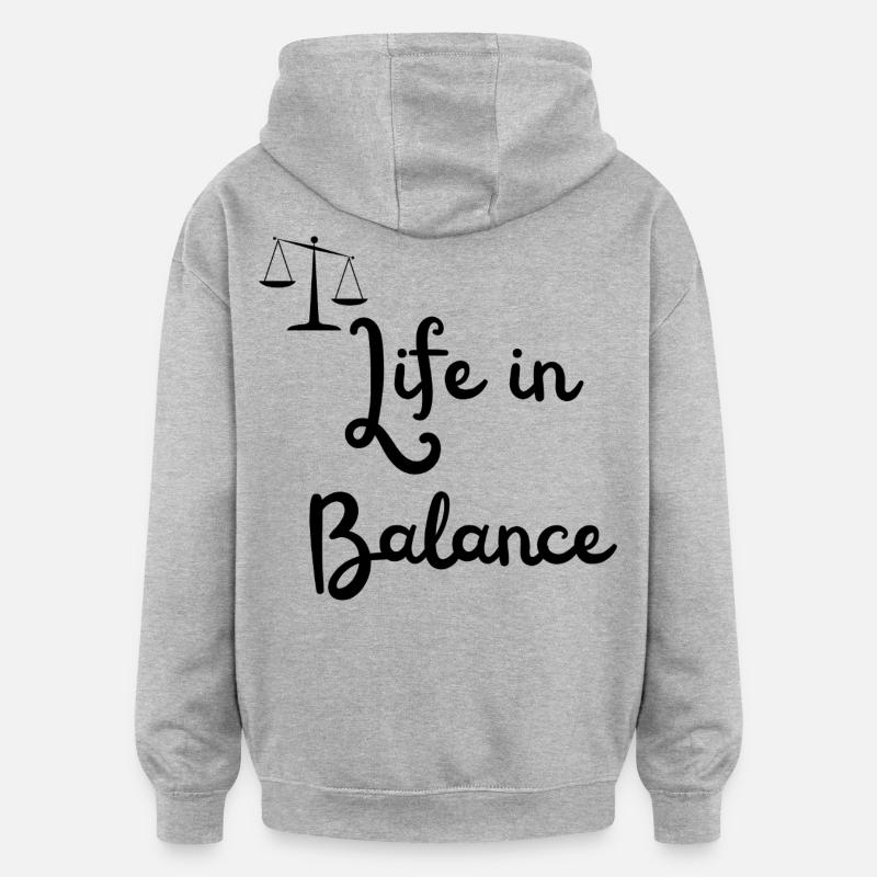 Liberté - Sweat à capuche oversize unisexe - gris chiné