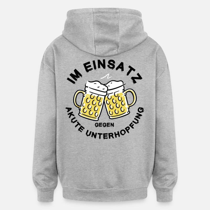 Underhopping Deployment – Regulars' Table Beer Saying - Oversized Unisex Hoodie - heather grey