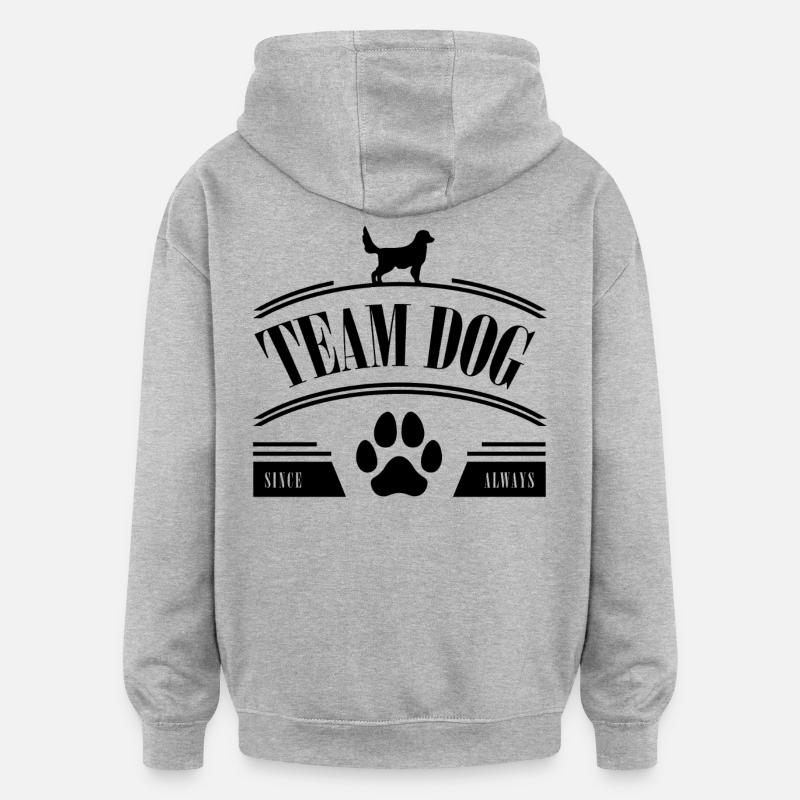 Chien d’équipe - Sweat à capuche oversize unisexe - gris chiné