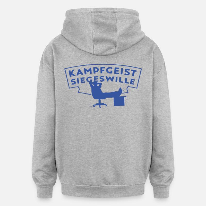 Kampfgeist Siegeswille - Chef im Hocker - Sweat à capuche oversize unisexe - gris chiné