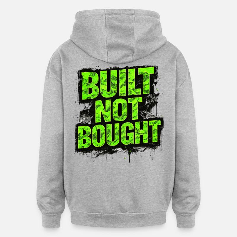 Built Not Bought Auto Tuning Statement - Oversized Unisex Hoodie - Grau meliert