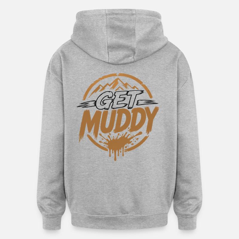 Boue - Sweat à capuche oversize unisexe - gris chiné