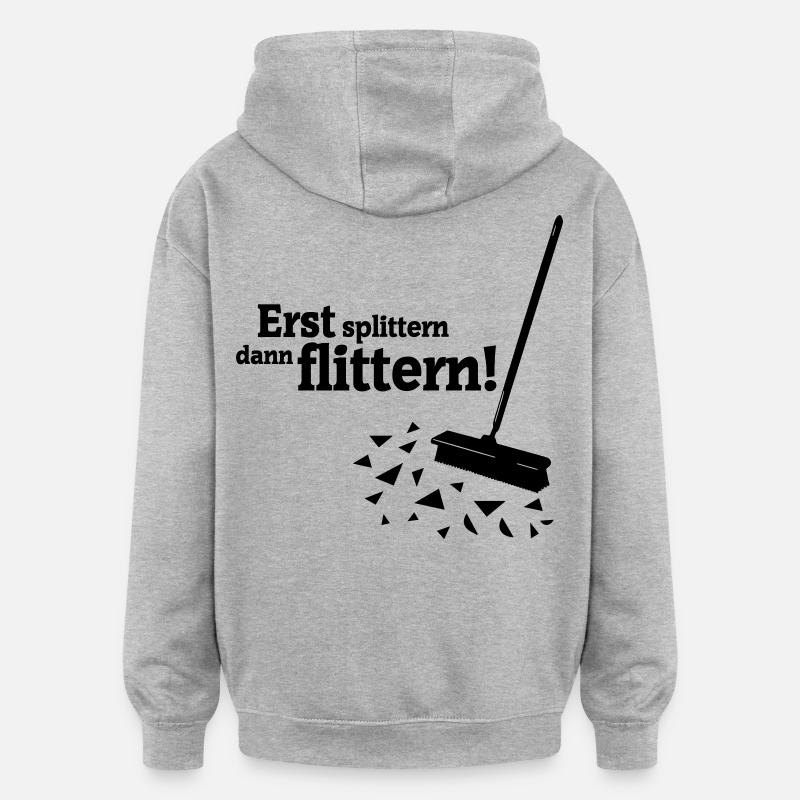 Polterabend - Oversized Unisex Hoodie - Grau meliert