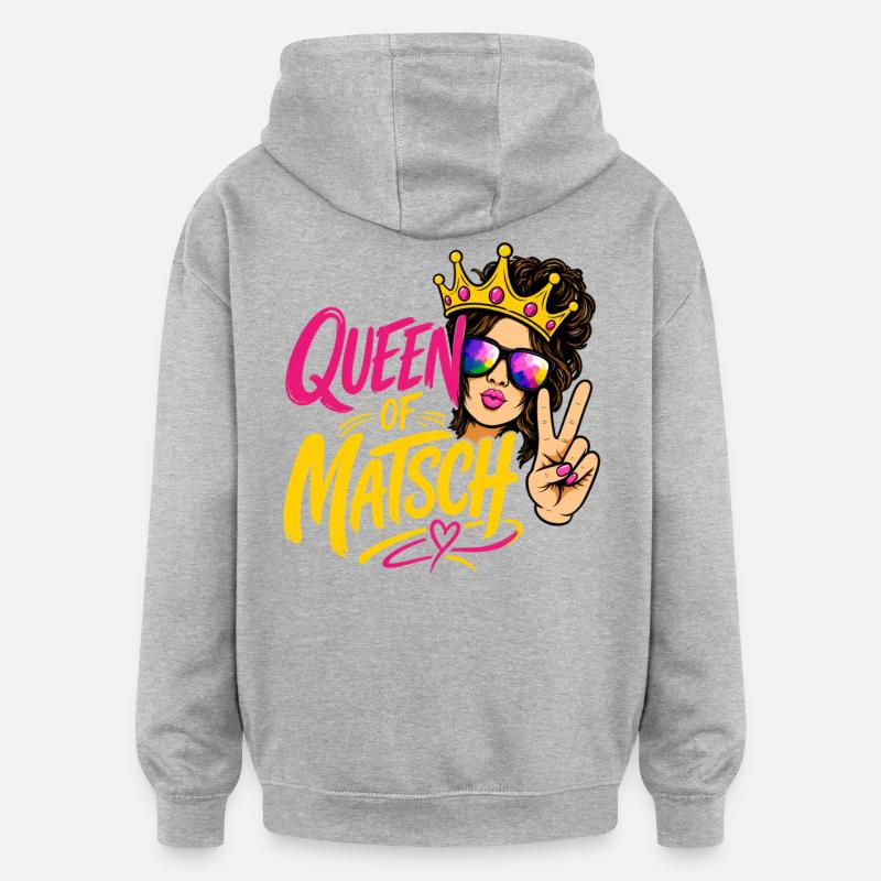 Reine de la Boue - Sweat à capuche oversize unisexe - gris chiné