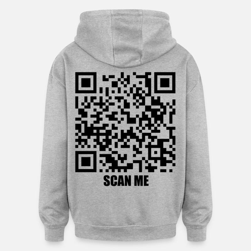 Message de citation – Embrasse-moi - Sweat à capuche oversize unisexe - gris chiné