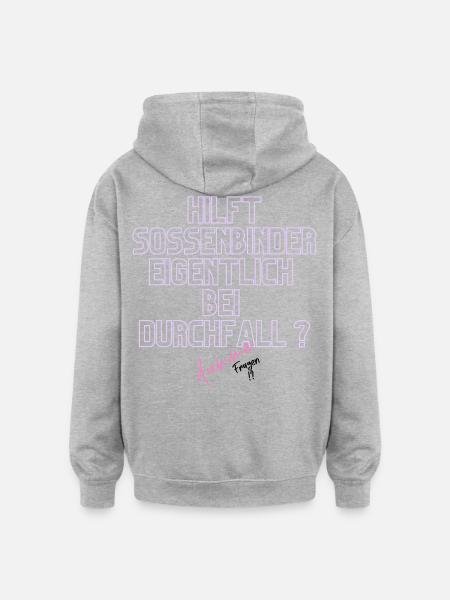 Durchfall Humor Neontext - Oversized Unisex Hoodie - Grau meliert