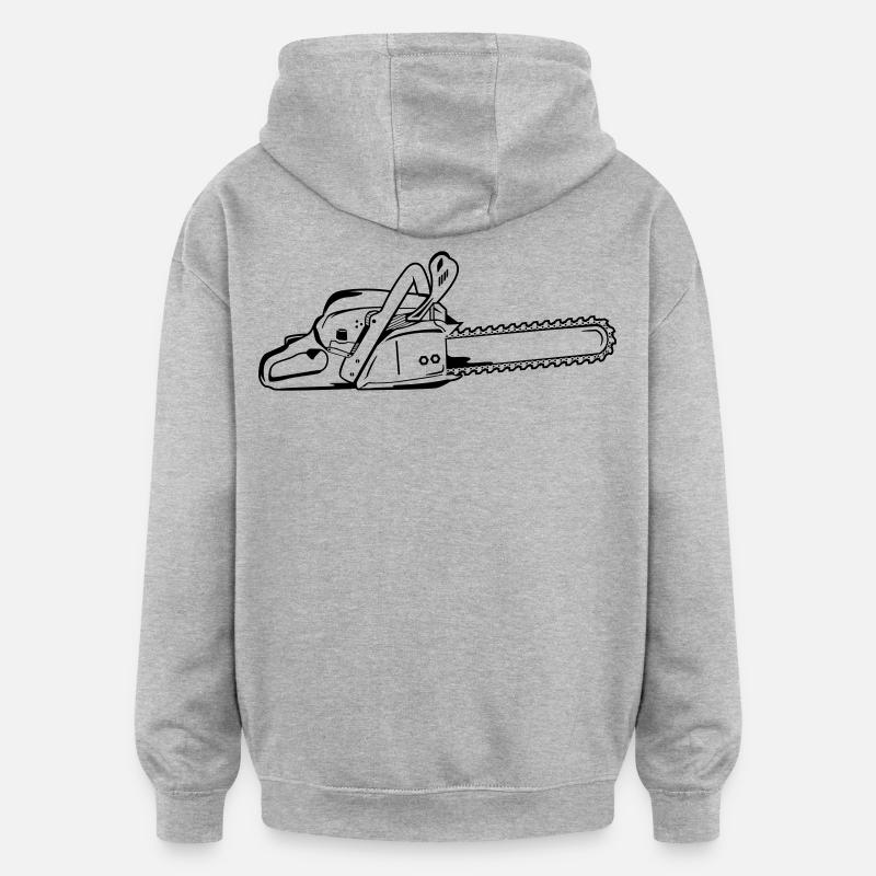 Tronçonneuse - Sweat à capuche oversize unisexe - gris chiné