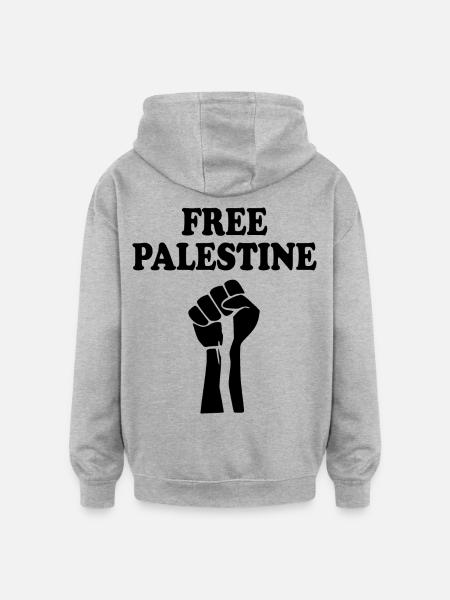 Free palestine - Oversized Unisex Hoodie - heather grey