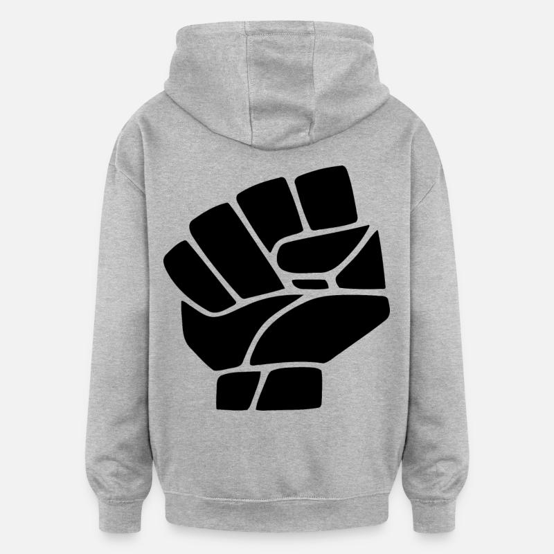 Hand - Sweat à capuche oversize unisexe - gris chiné