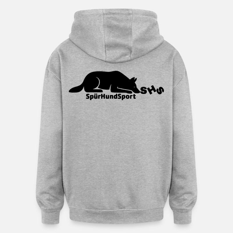 Logo SHS noir - Sweat à capuche oversize unisexe - gris chiné