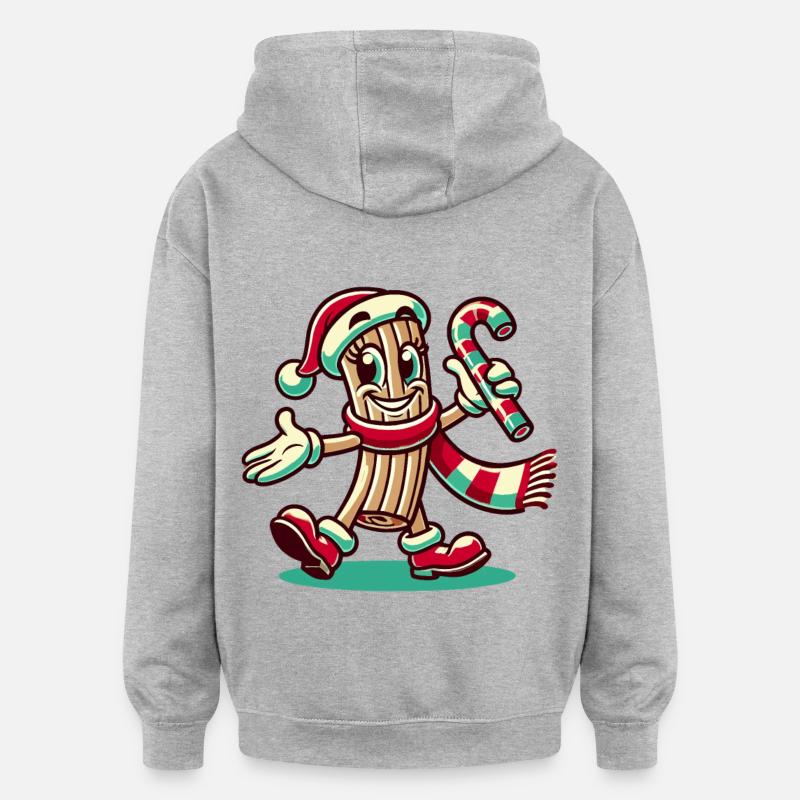 Cannelle de Noël - Sweat à capuche oversize unisexe - gris chiné