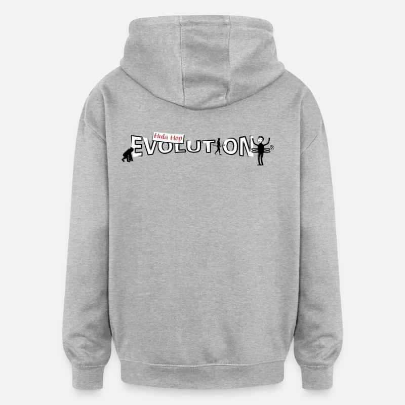 Hula hop Evolution - Sweat à capuche oversize unisexe - gris chiné