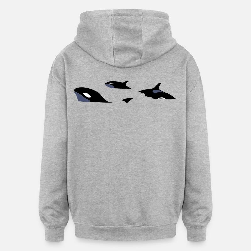 Orcas - Sweat à capuche oversize unisexe - gris chiné