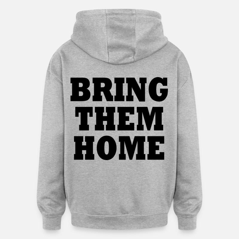 Bring them home - Sweat à capuche oversize unisexe - gris chiné