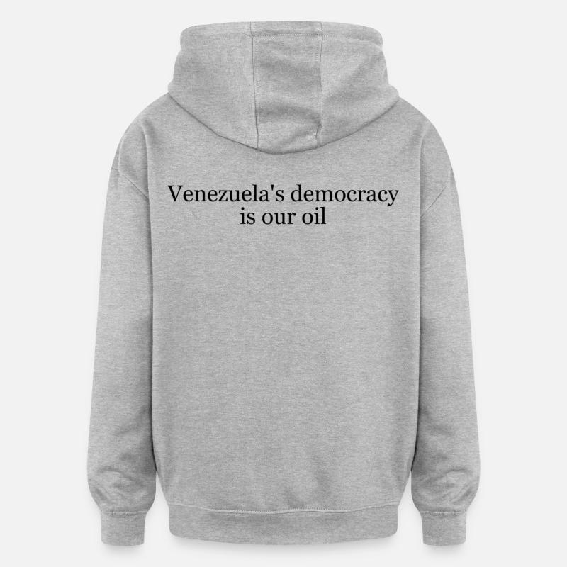 Venezuelaisches Öl - Oversized Unisex Hoodie - Grau meliert