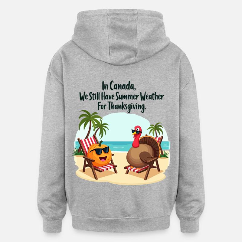 L’été au Canada - Sweat à capuche oversize unisexe - gris chiné