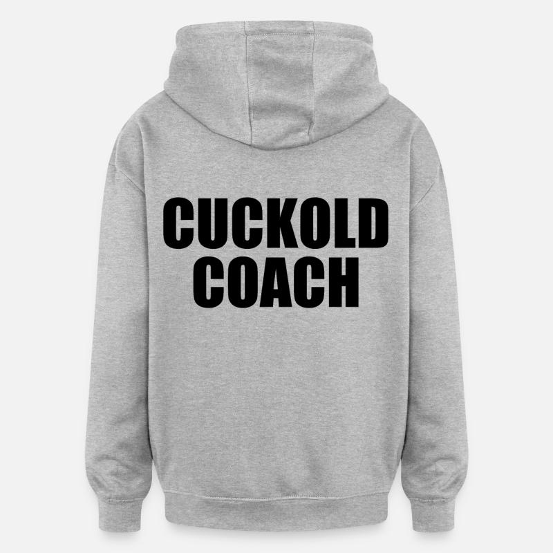 Cuckold coach - Sweat à capuche oversize unisexe - gris chiné