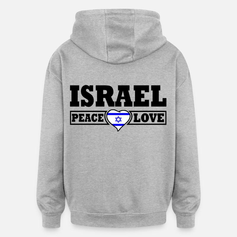 Israel - Sweat à capuche oversize unisexe - gris chiné