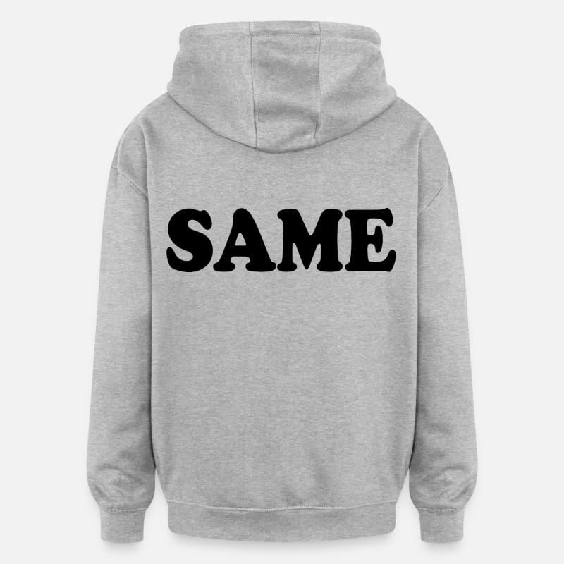 Same - Sweat à capuche oversize unisexe - gris chiné